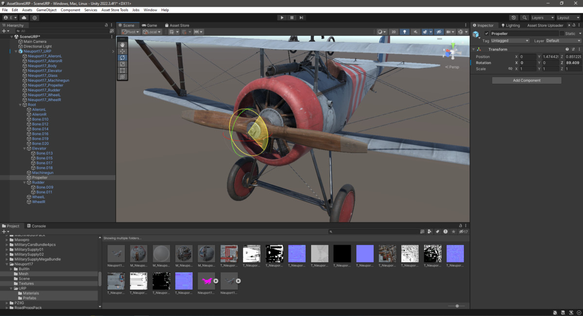 Fighter Nieuport 17 Rigged