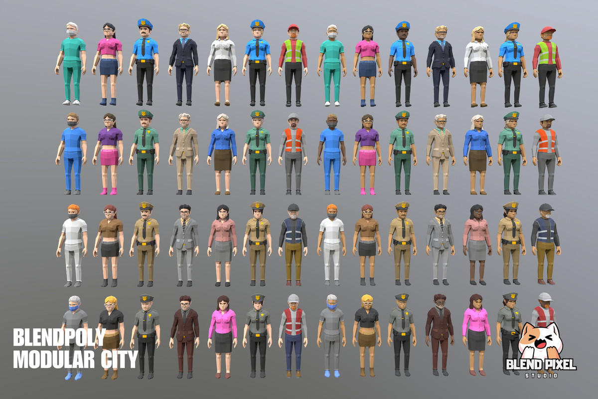 BlendPoly Modular City - Low Poly Assets