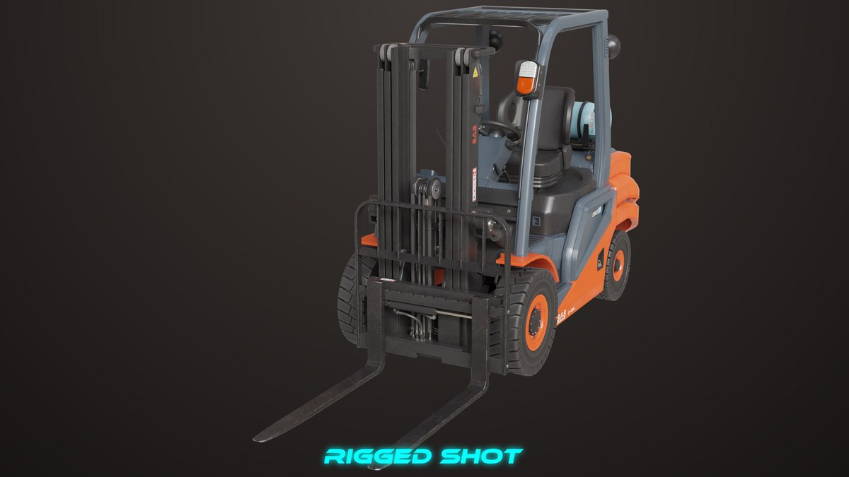 Forklift Truck 02 Orange URP HDRP Textures