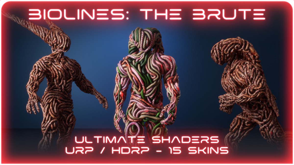Biolines Brute: Humanoid mutant character with ultimate shader for horror games