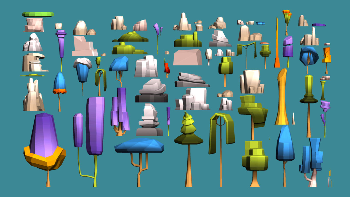 Low Poly Stylized Tiny Forest