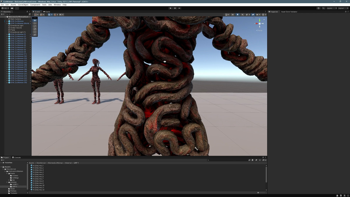Bio Lines: Gut Woman, a Humanoid Character for horror games