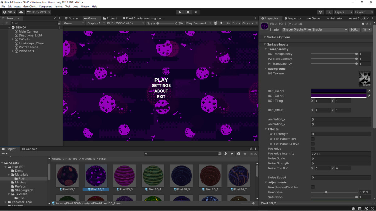 Pixel BG Shader