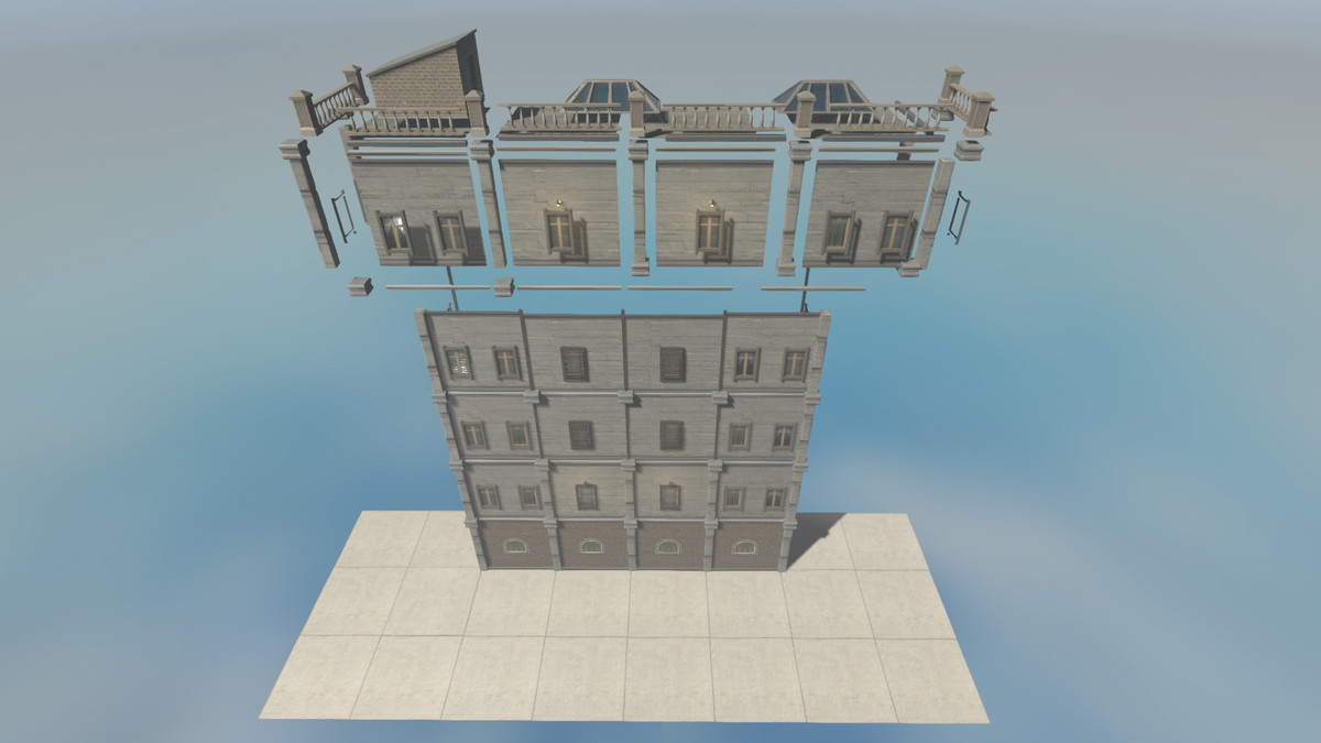 Realistic Modern Modular Building 1 Asset Package