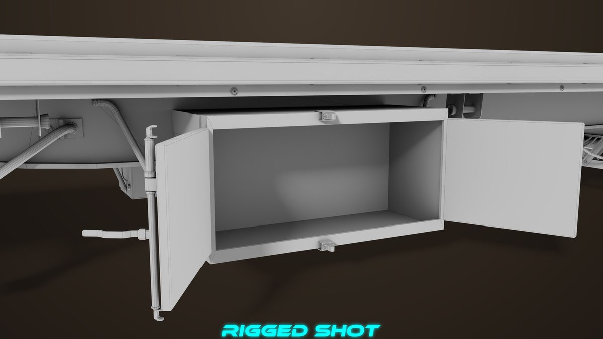 Flatbed Trailer with 7 Loads Single Mat URP HDRP Textures