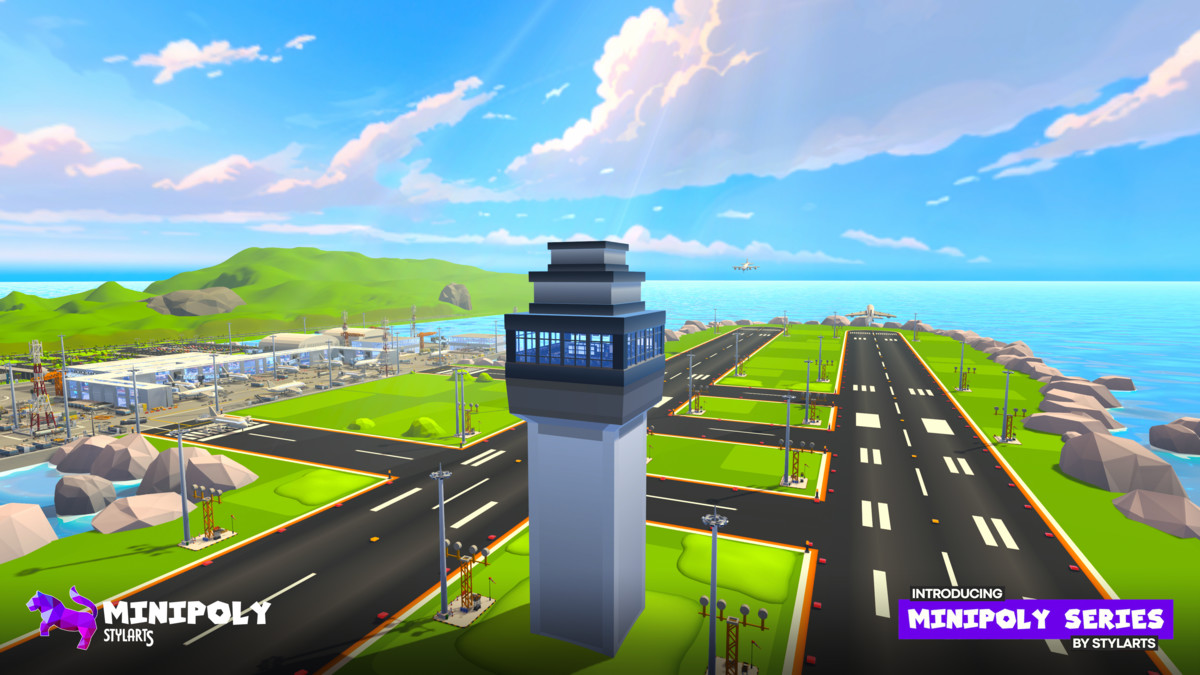 Modular Airport Fatpack - Minipoly Series ( Stylized Lowpoly Environment )