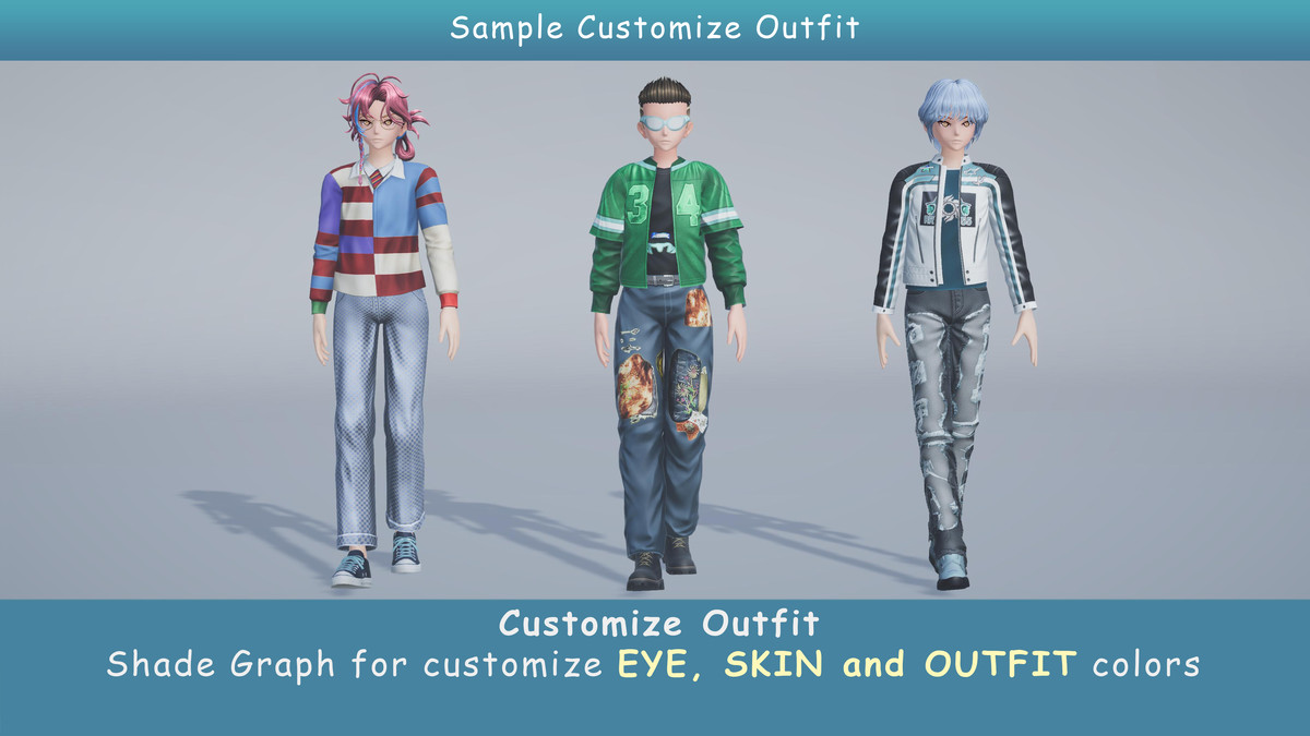 Anime Male Dancer - Pack 12 (3 outfits)