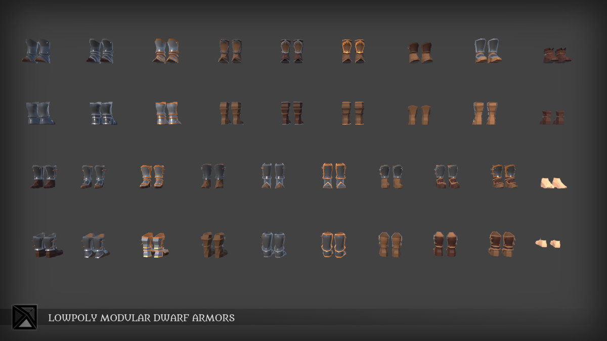 Lowpoly Dwarves Modular Armors Bundle- MEDIEVAL FANTASY SERIES