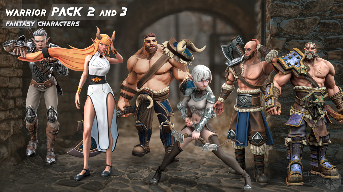 Pack 2 and 3 - Stylized Characters Warriors - #74