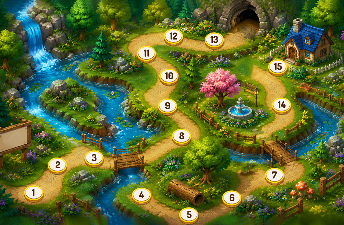 Fantasy background-level map