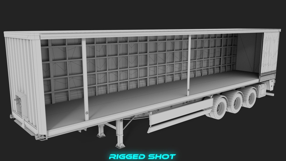 Curtainsider Trailer 4 Variant Collection URP HDRP Textures