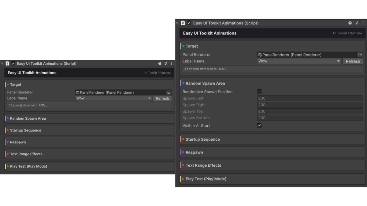 Easy UI Toolkit Animations
