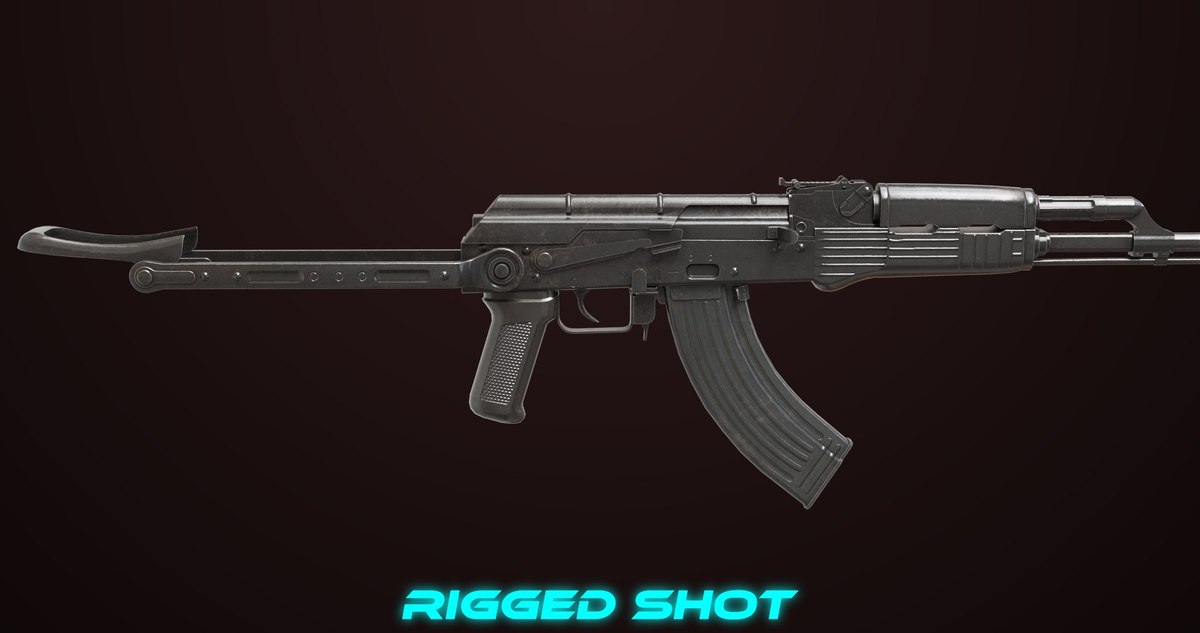 AKMS Light Machine Gun 10 Metal URP HDRP Textures