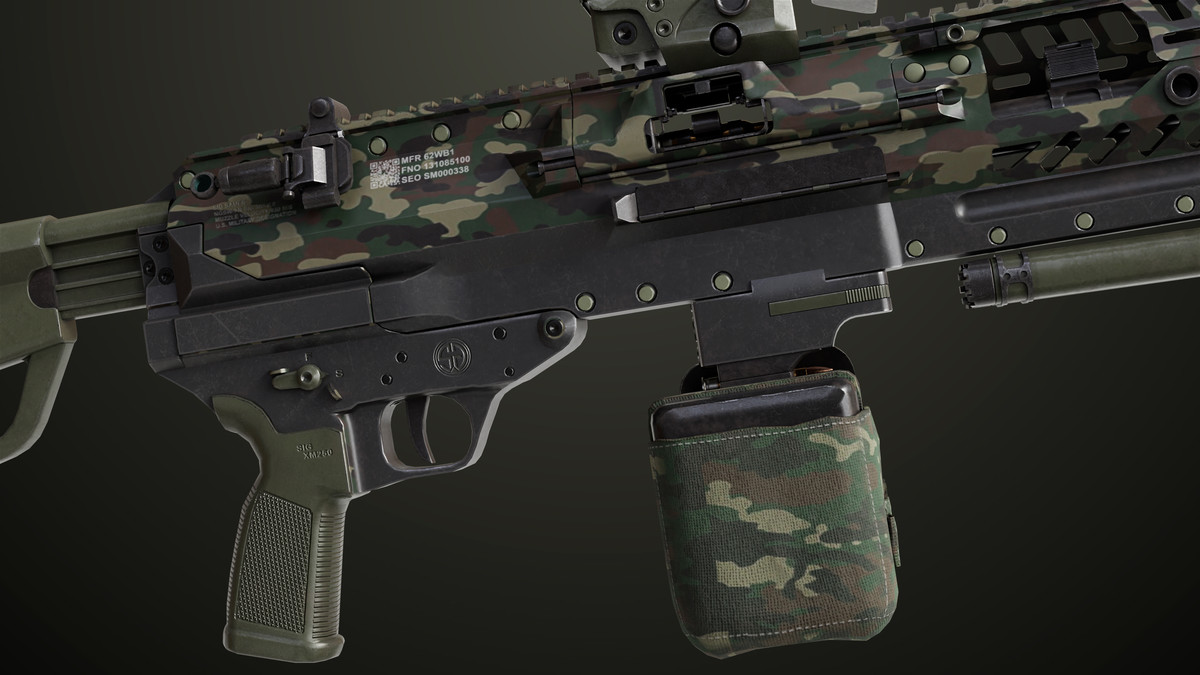 Machine Gun 14 Military Green URP HDRP Textures