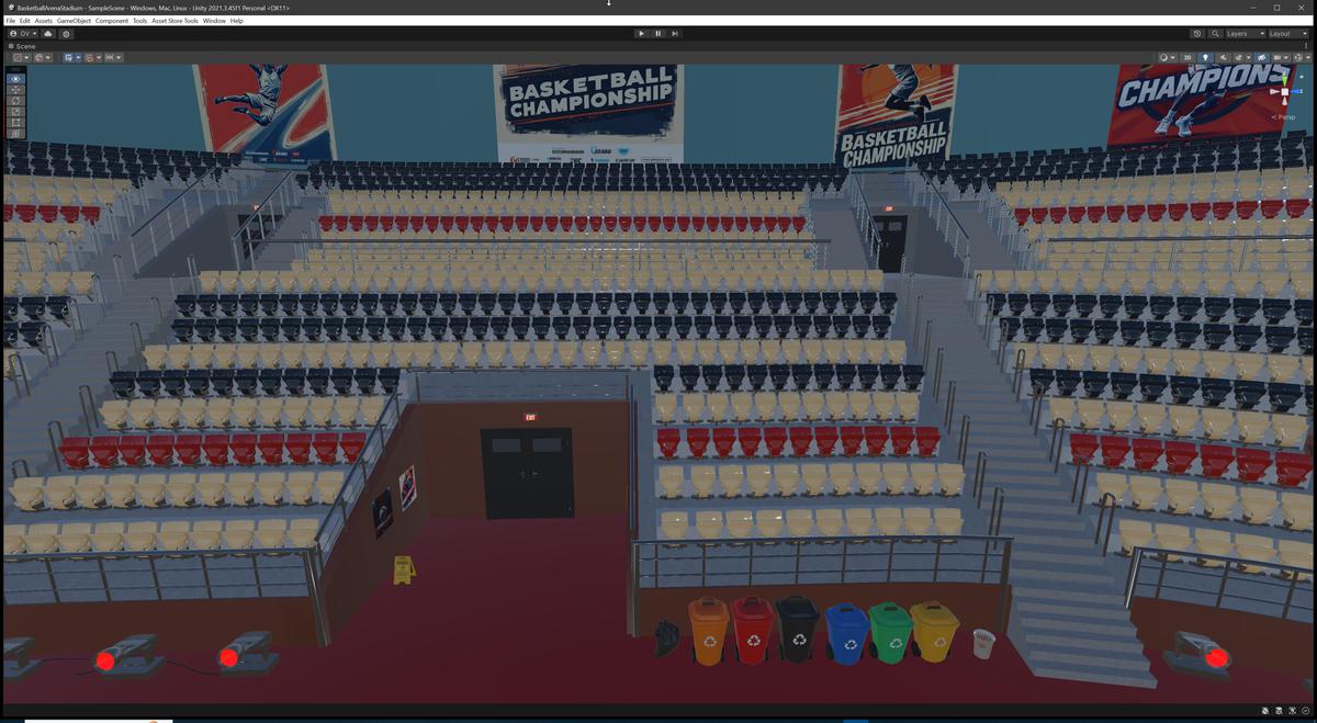 Basketball Arena Stadium Interior - Modular Environment 3D Level