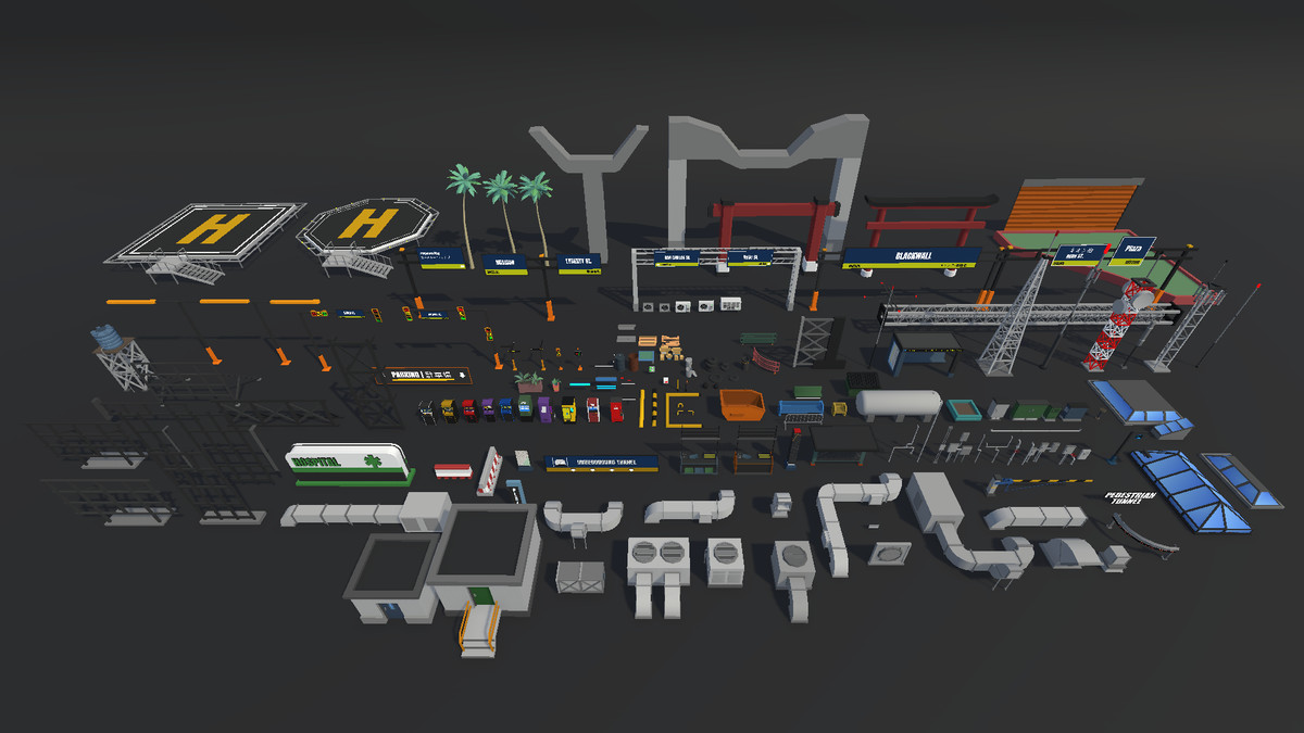 LowPoly Cyberpunk City