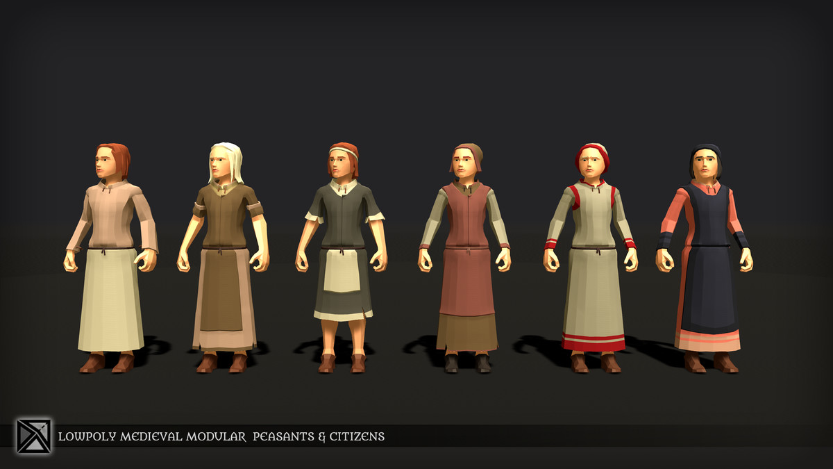 Lowpoly NPCs Bundle MEDIEVAL FANTASY SERIES