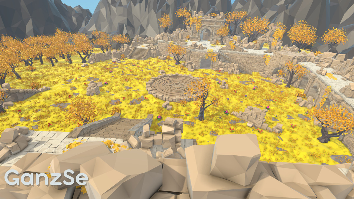 GanzSe Forgotten Hallowed Ruins - Modular Low Poly Environment