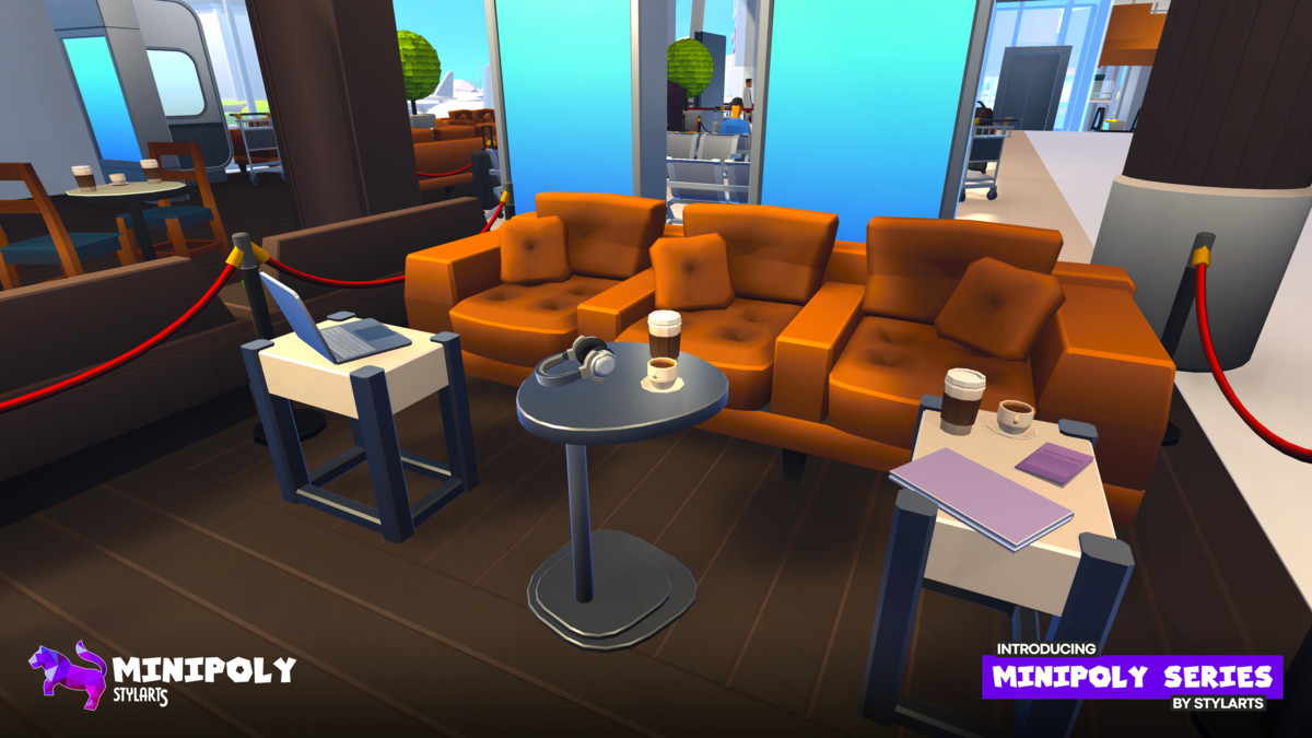 Modular Airport Fatpack - Minipoly Series ( Stylized Lowpoly Environment )