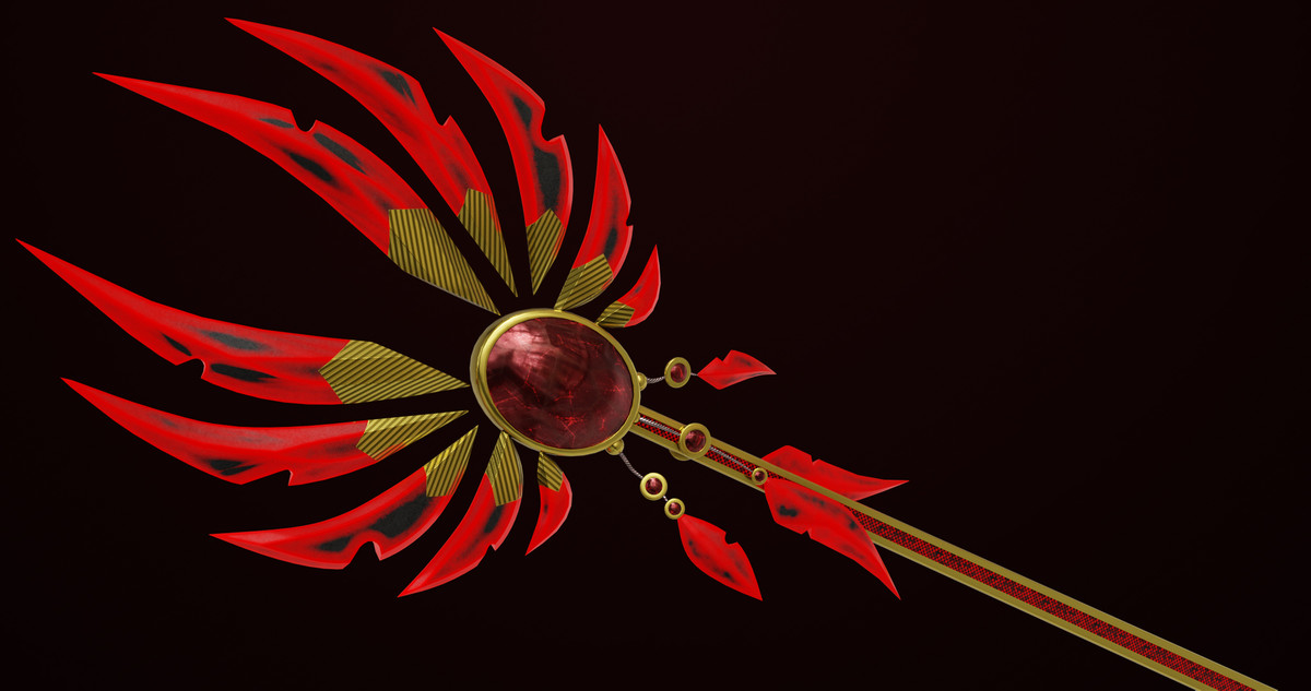 Fantasy Trident 08 Red URP HDRP Textures
