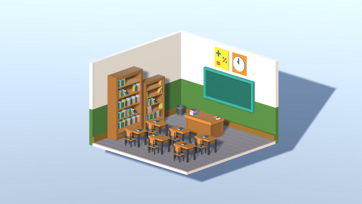 3D LOWPOLY WORK ROOMS