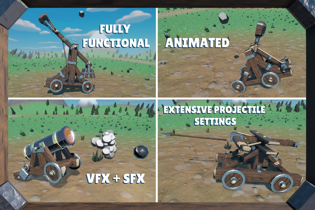 Stylized Functional Siege Weapons: Ready, Aim, Fire!