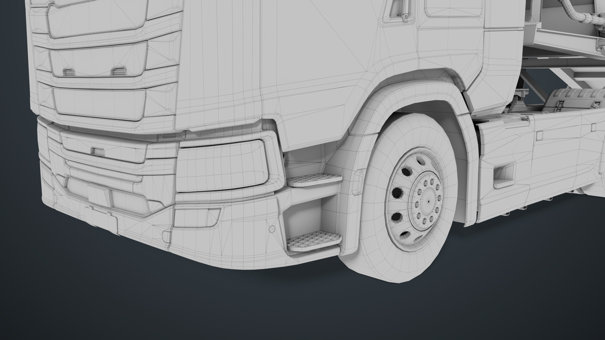 Chassis06 Cement Trailer 01 White URP HDRP Textures