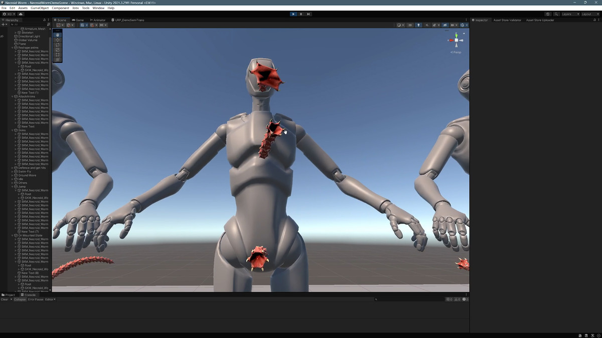 Necroid Worm: a monster worm character for horror games