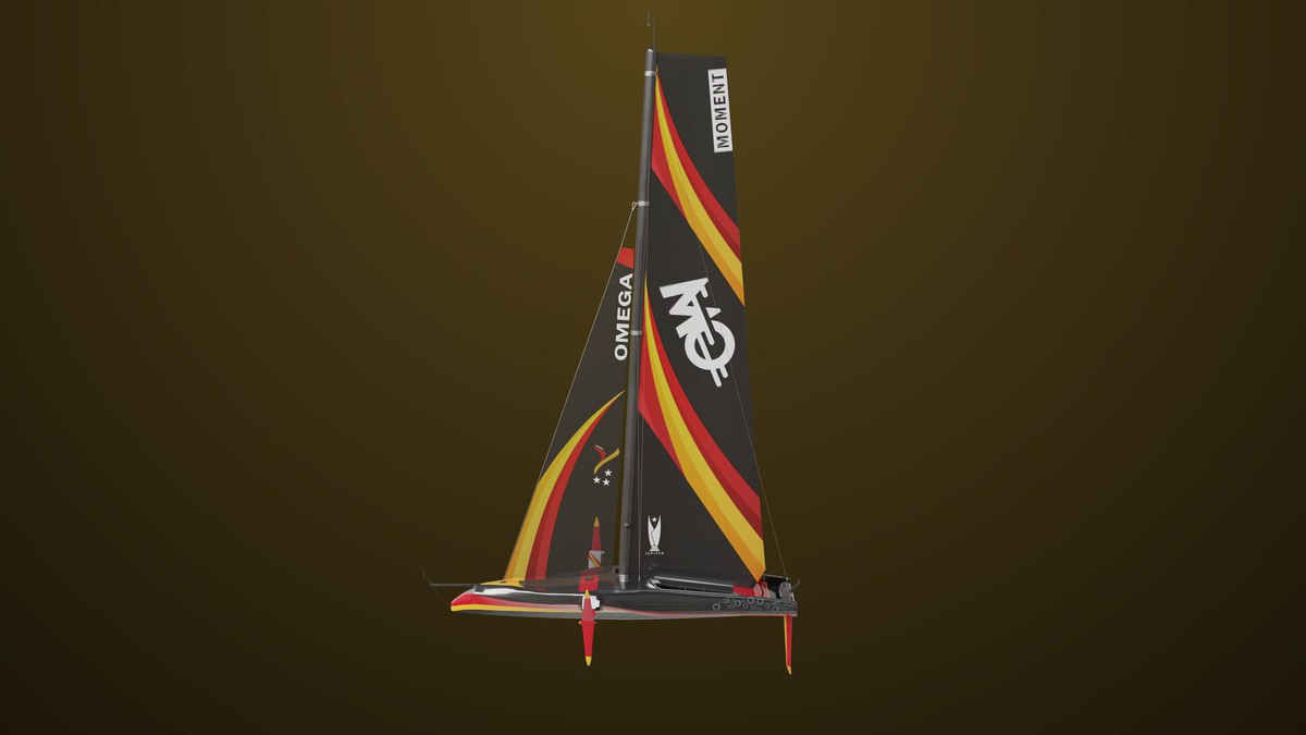 Yacht Hydrofoil Sailing Boat 01 Black URP HDRP Textures