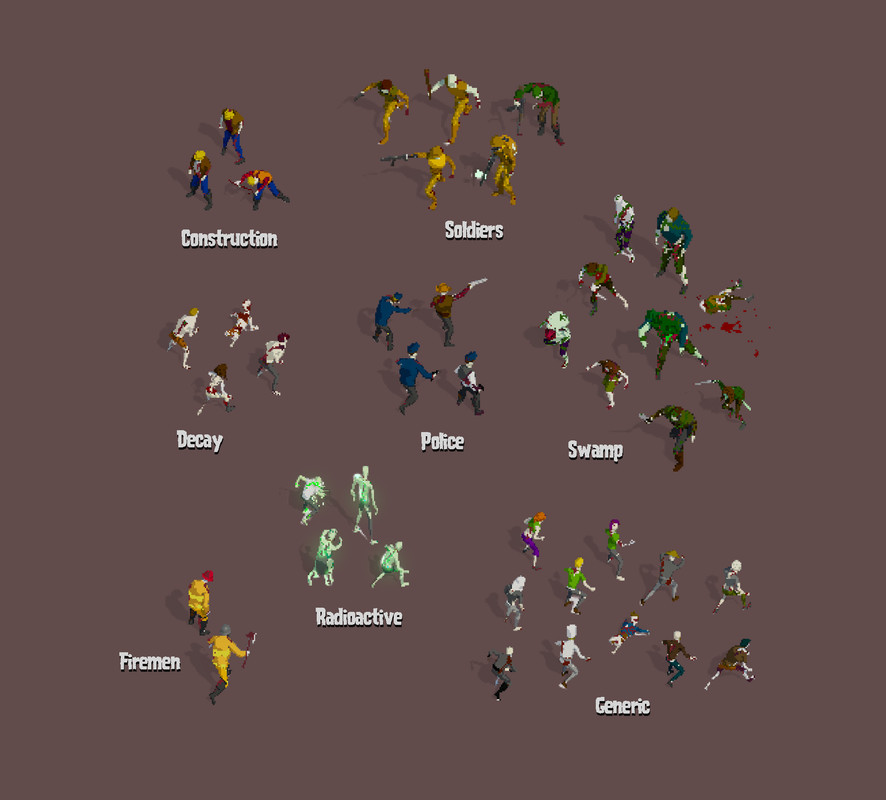 2D Zombie pack 2 - TopDown