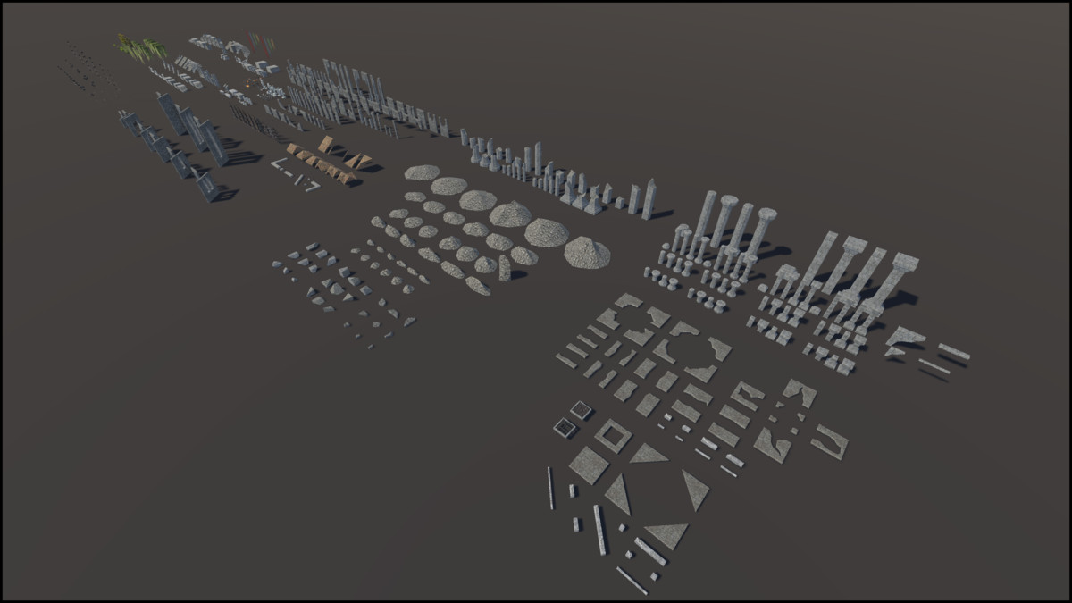 Retro Style Module Abandoned Ruins - Retro Style Modular Environment Pack
