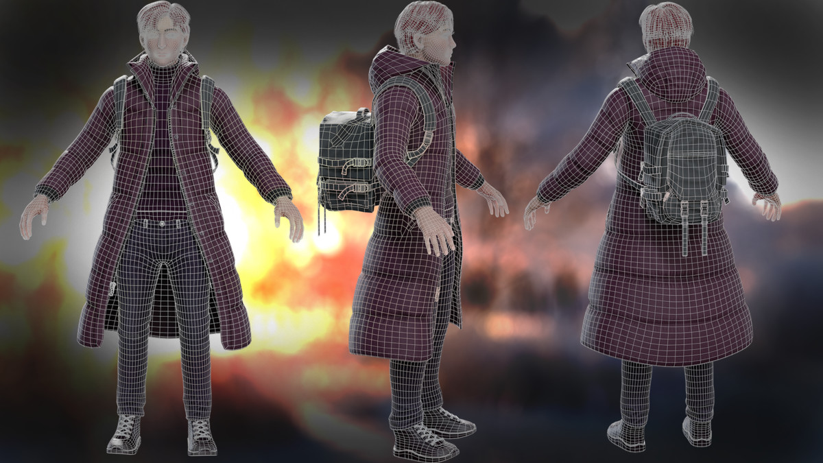 Winter Student Man – Modular Game Character