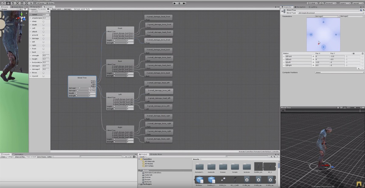 Zombie Animation Root Motion Basic Pack