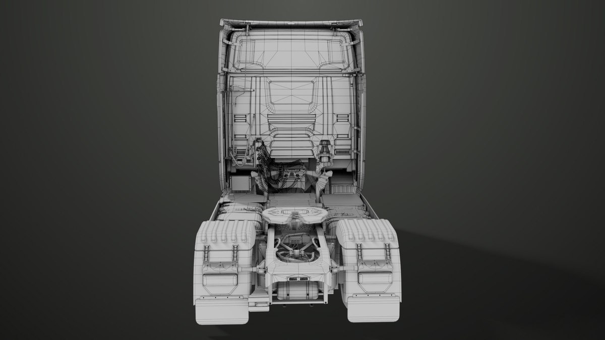 Heavy Truck Chassis 06 Interior Blue and Green URP HDRP Textures