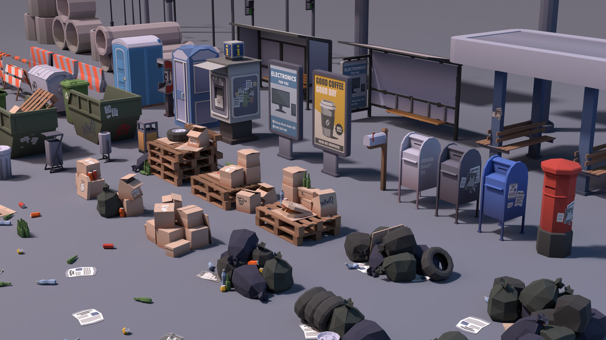 Modern City Props Pack (Stylized) – BoznaWhat