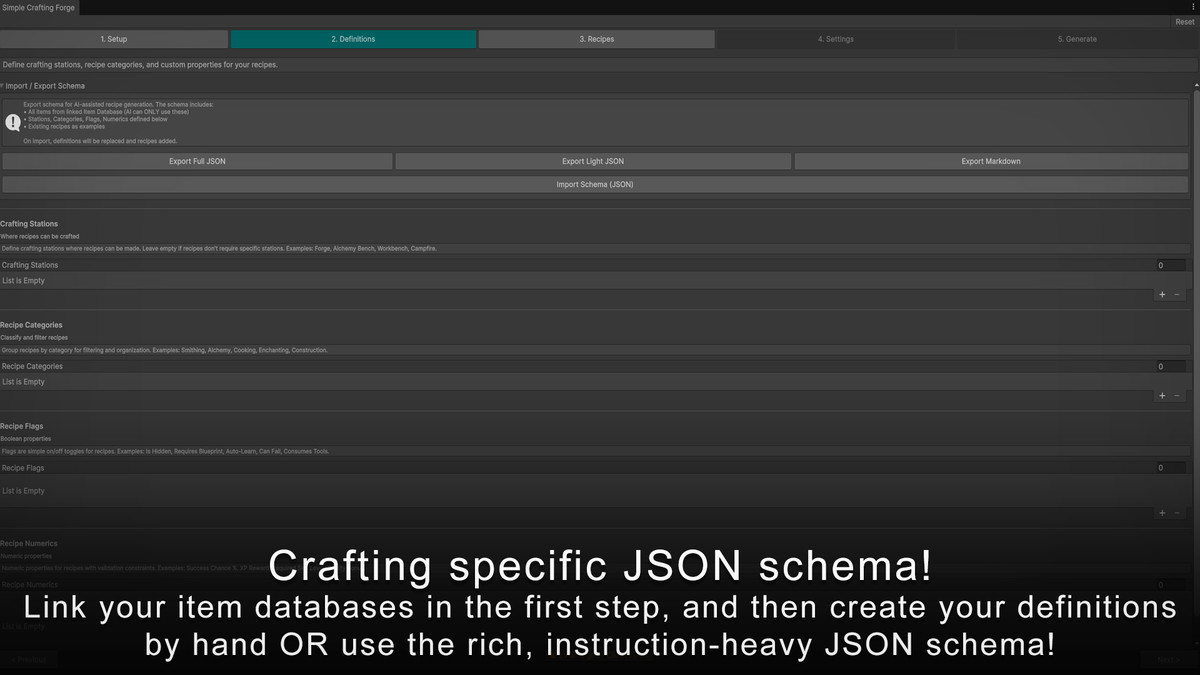 Simple Item Forge: No-Code Item, Crafting, Shop & Loot Generator w/ JSON Export