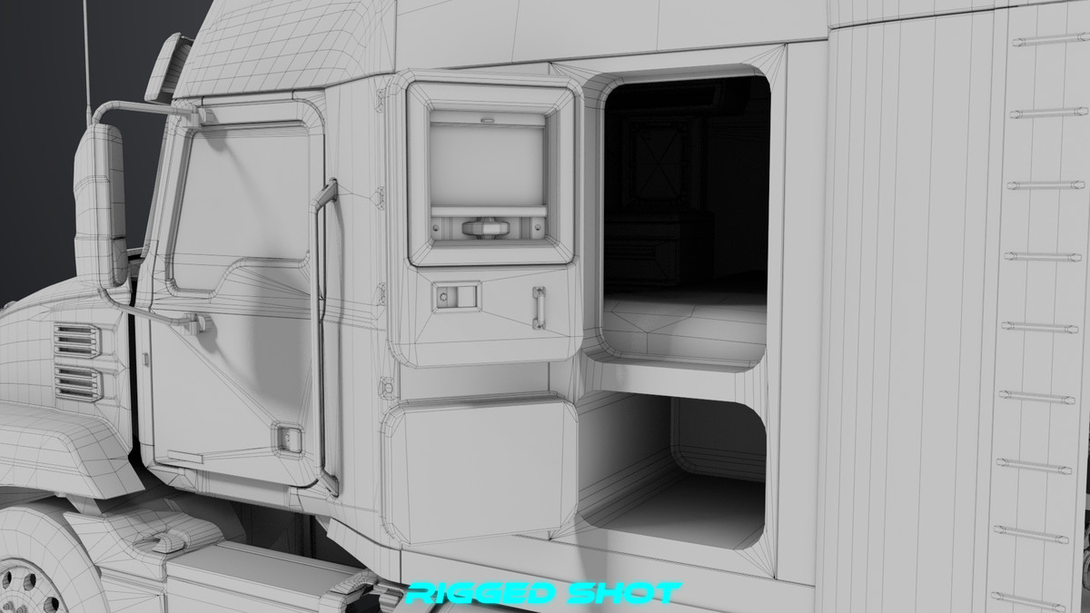 Heavy Truck Chassis 05 White Interior URP HDRP Textures