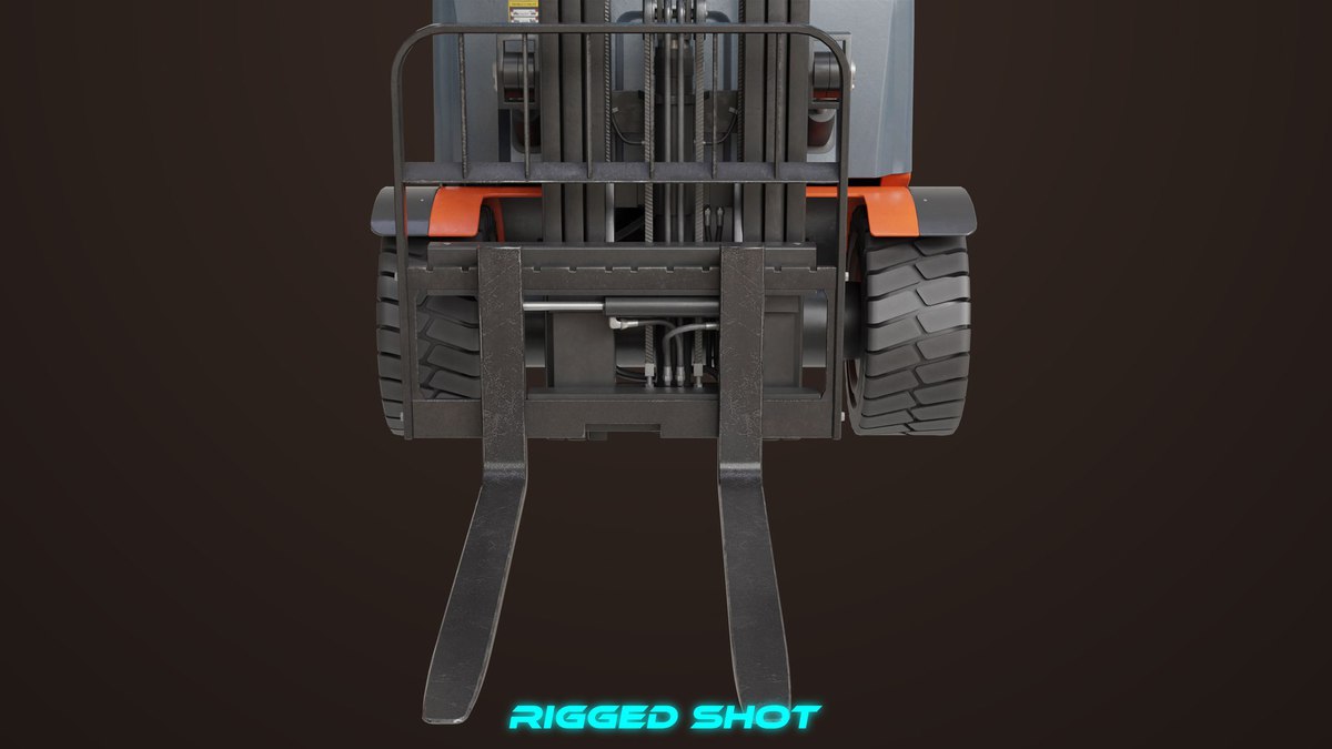 Forklift Truck 01 Orange URP HDRP Textures