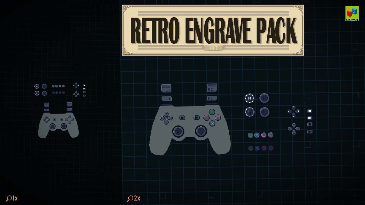 2D Retro Engrave UI/GUI Kit