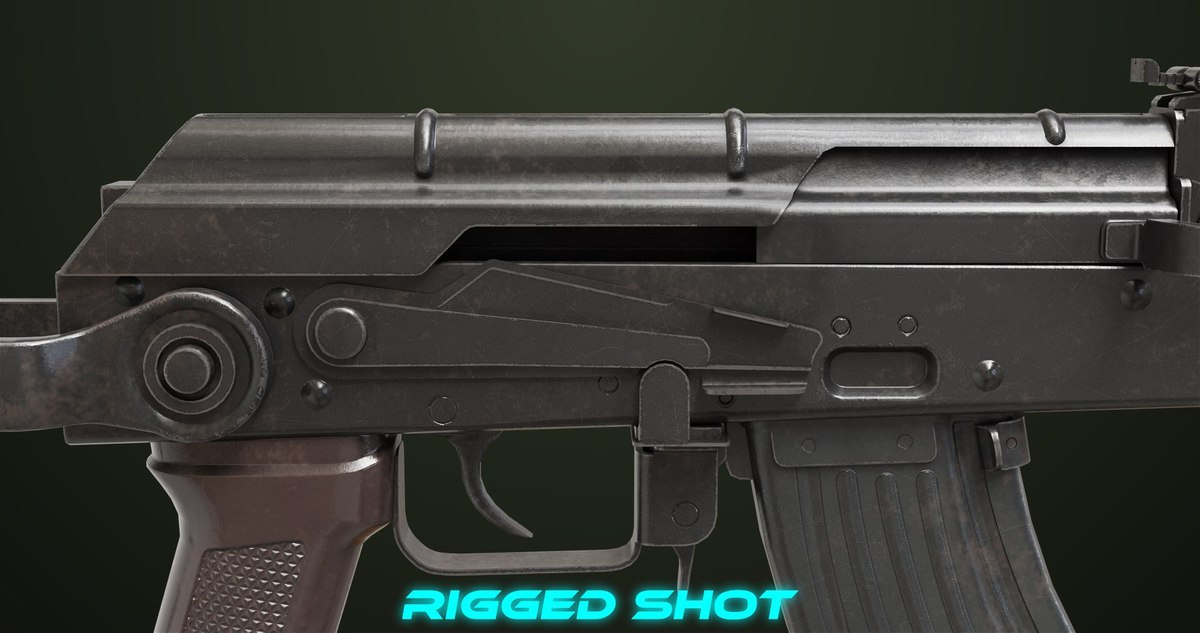 AKMS Light Machine Gun 10 URP HDRP Textures