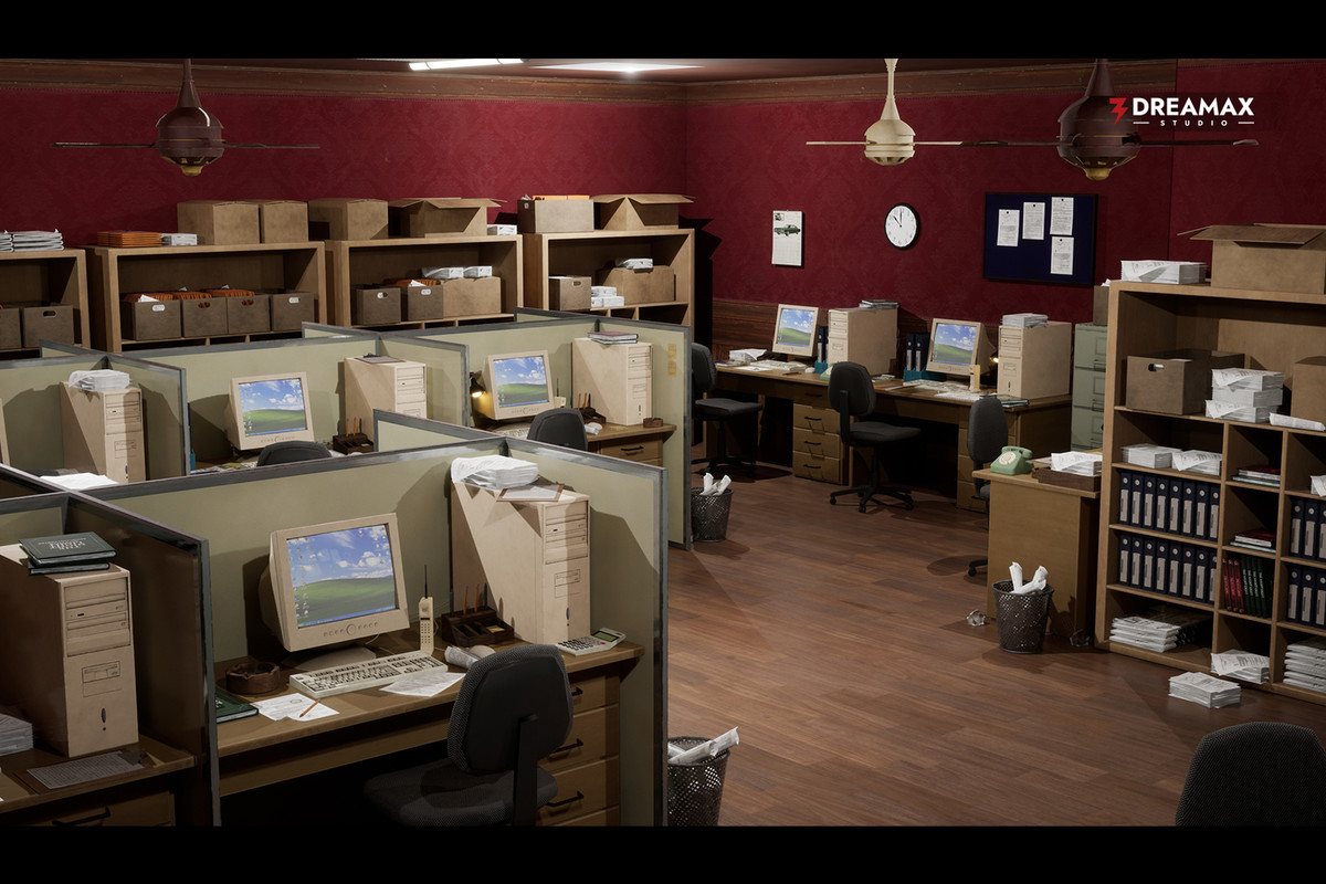 Retro Office Props - 90s Cubicle, Desk, Filing & Classic Workplace Assets