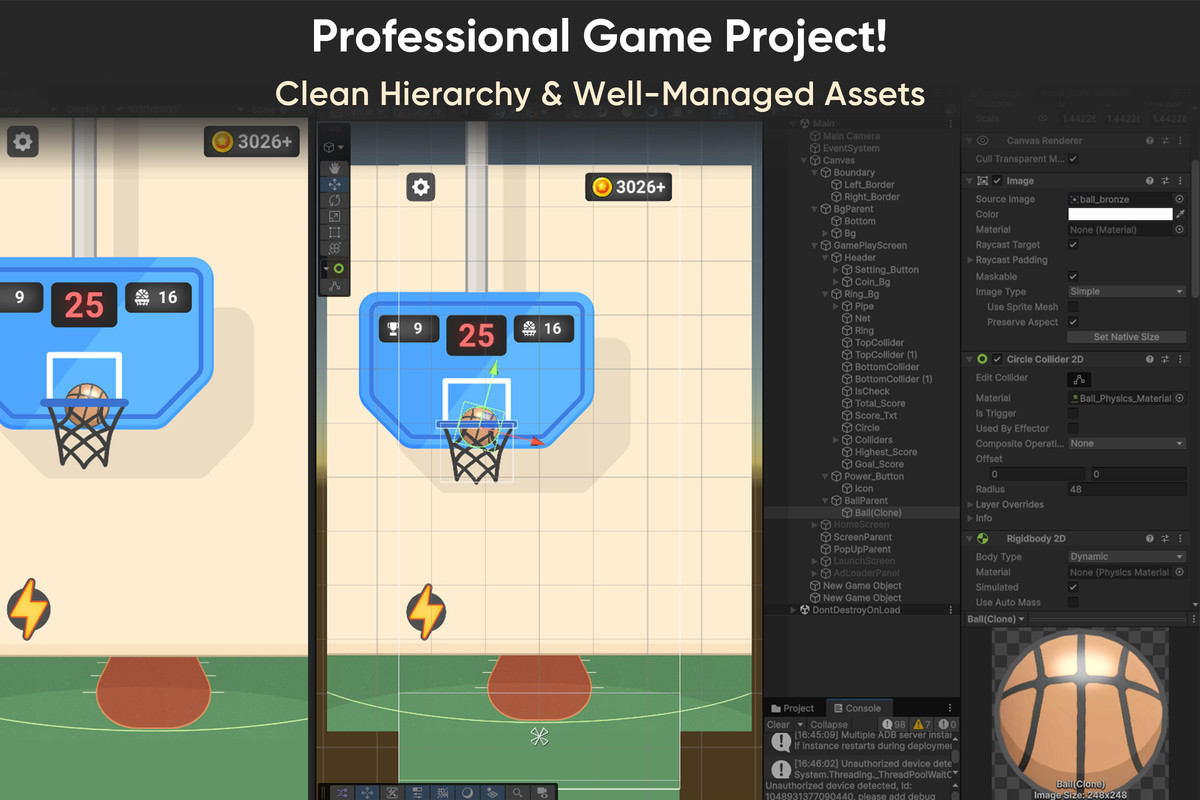 Basketball Dunk Shot - Complete Basketball Game Template