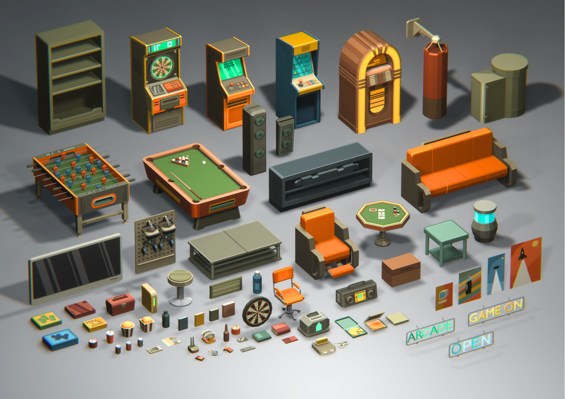 Low Poly Sci-Fi Recreation / Cosmic Retro