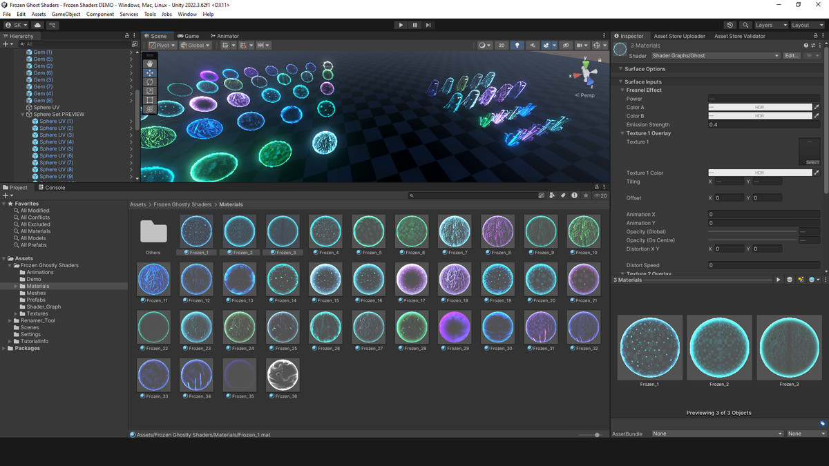 Frozen Ghostly Hologram Shader