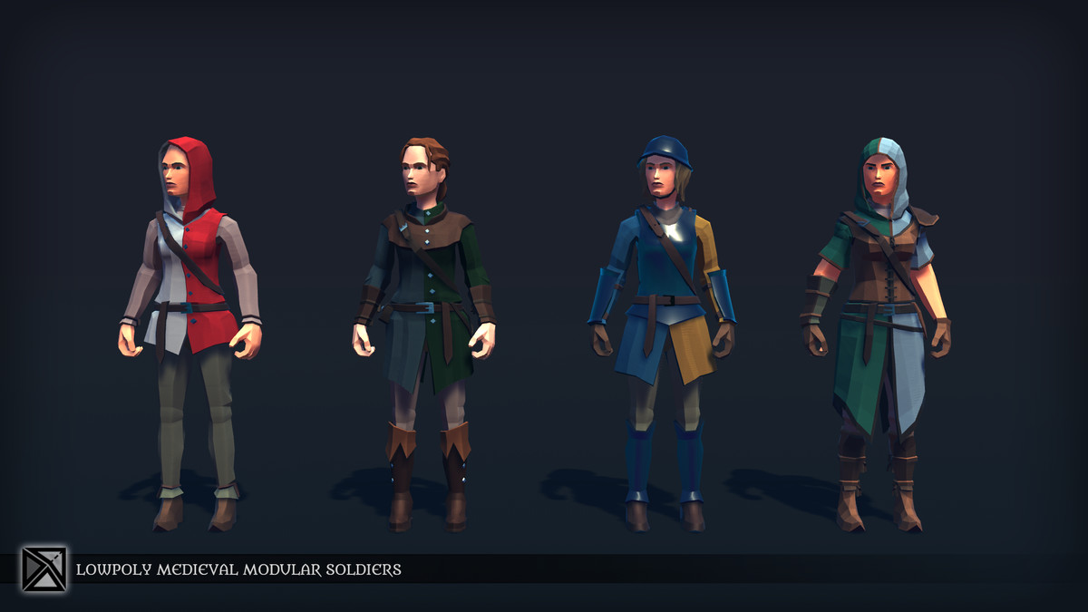 Lowpoly NPCs Bundle MEDIEVAL FANTASY SERIES