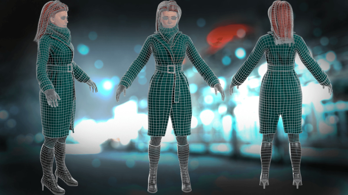 Office Winter Woman – Modular Game Character