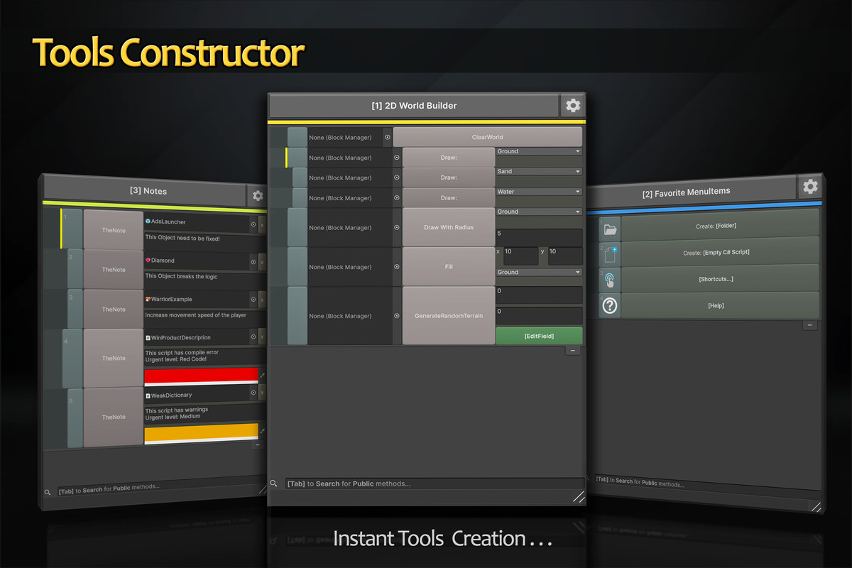 Editor Tools Constructor - Function Runner