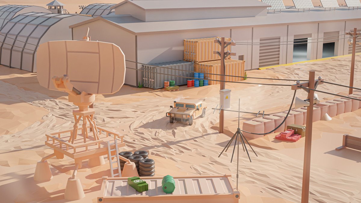 Military Desert - Low Poly 3D Models Pack