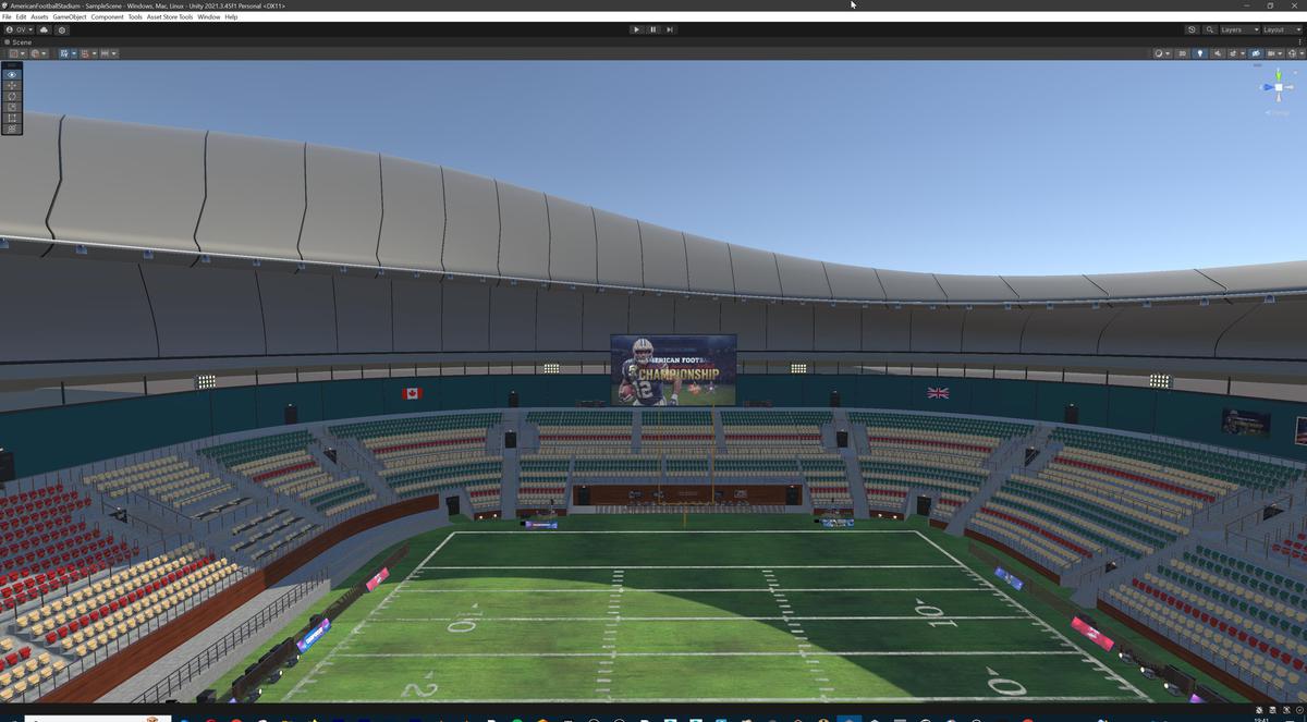 Modular American Football Stadium 3d Environment - Exterior, Interior, Props