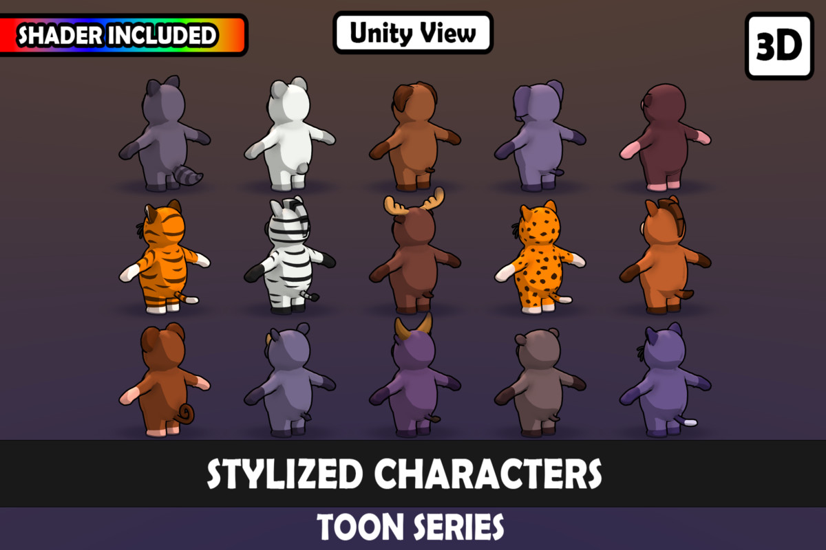 V2 Mascot Humanoid Animal Characters V2: 15 Unique Humanoids, Matcap Magic